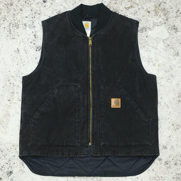Vintage Carhartt V02 ONX Onyx Faded Black Vest - Picture 1 of 9